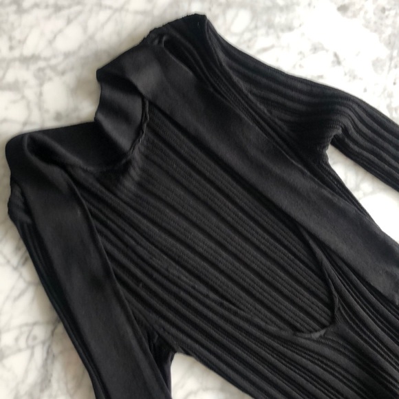 NWOT Zara Ribbed Midi Dress with Bow - Picture 6 of 7